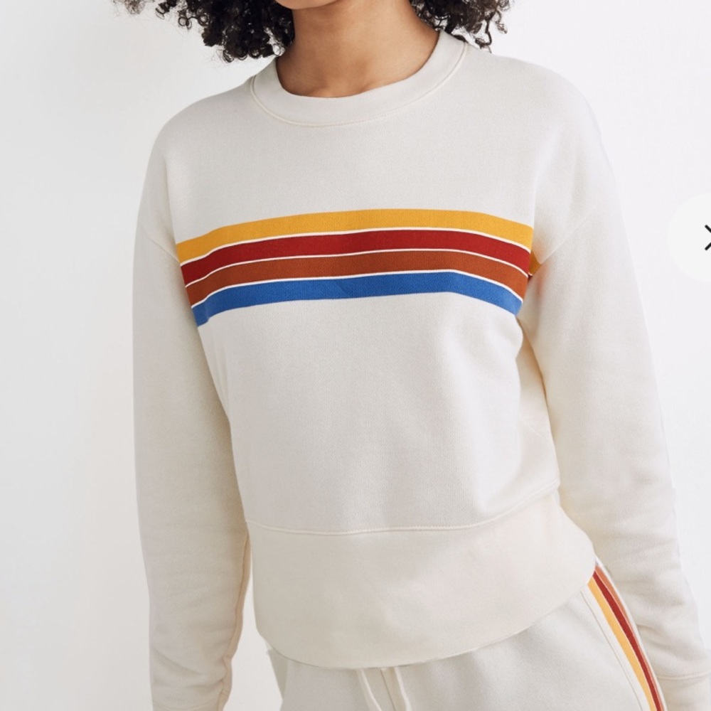 Madewell Rainbow Inset Crop Sweatshirt, Small
